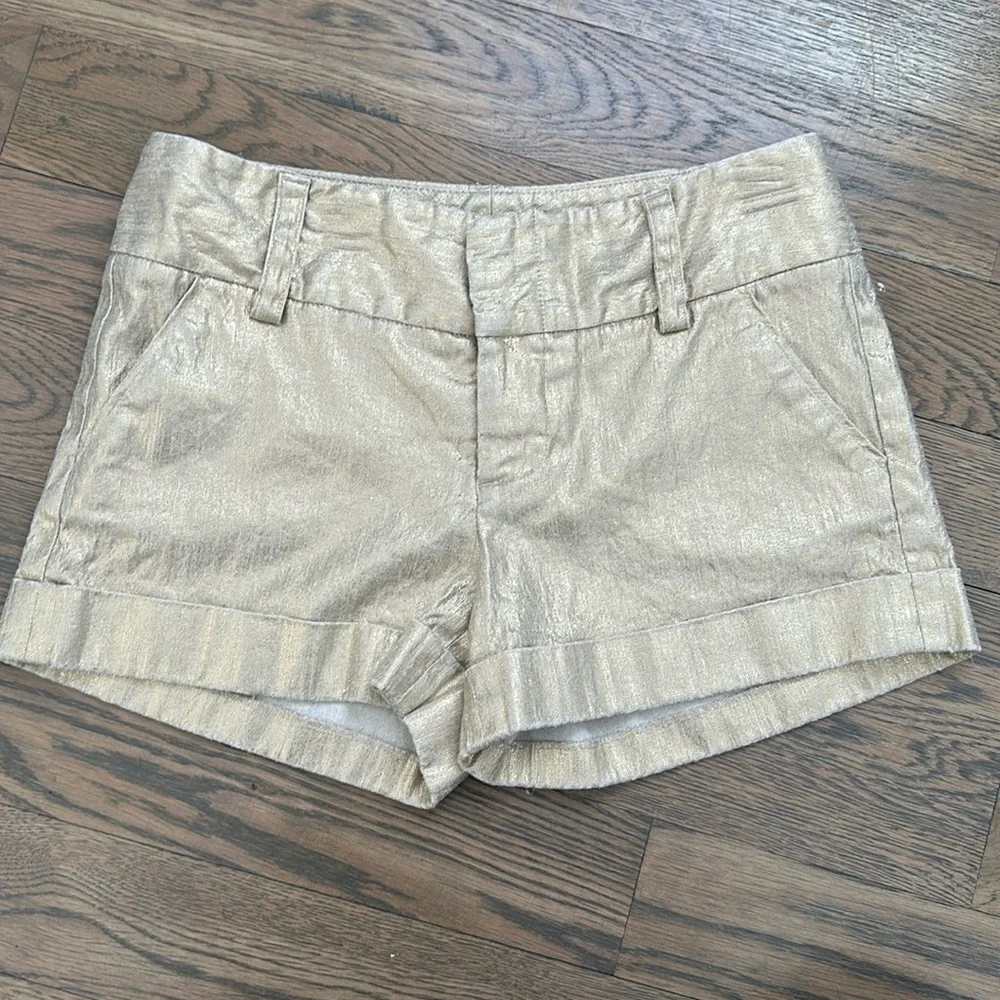Alice + Olivia Gold Shorts